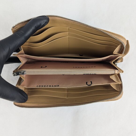 Longchamp Le Pliage Beige Leather Long Wallet for Women, Good Condition! - Picture 3 of 16